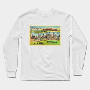 Greetings from Greensburg Pennsylvania - Vintage Large Letter Postcard Long Sleeve T-Shirt